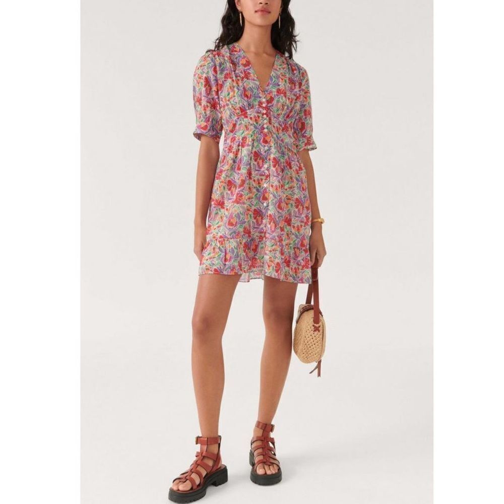 Ba&sh Aniela Multicolor Floral Mini Dress Medium